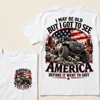 Boomer Est Year Offroad Jeep T-Shirt | I May Be Old But I Got To See America Before It Went To Shit