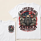Gen X Est Year Winged Motorcycle T-Shirt | I May Be Old But I Got To See America Before It Went To Shit