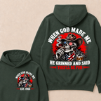 When God Made Me He Grinned And Said This'll Be Fun Skull Est. Year Hoodie