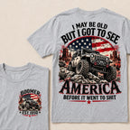 Boomer Est Year Offroad Jeep T-Shirt | I May Be Old But I Got To See America Before It Went To Shit