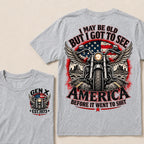 Gen X Est Year Winged Motorcycle T-Shirt | I May Be Old But I Got To See America Before It Went To Shit