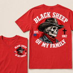Custom Your Year Black Sheep Of My Family Cow Skull T-shirt