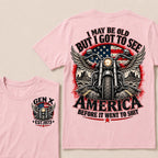 Gen X Est Year Winged Motorcycle T-Shirt | I May Be Old But I Got To See America Before It Went To Shit