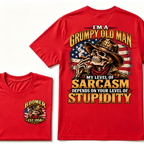 I'm A Grumpy Old Man. My Level Of Sarcasm Depends On Your Level Of Stupidity Boomer Est. Year Tee