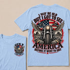 Gen X Est Year Winged Motorcycle T-Shirt | I May Be Old But I Got To See America Before It Went To Shit
