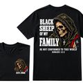 Black Sheep Of My Family Romans 12:2 Bible Verse Skull Hooded EST.Year T-Shirt, Christian Patriotic Tee