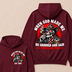 When God Made Me He Grinned And Said This'll Be Fun Skull Est. Year Hoodie