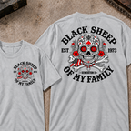 Black Sheep Of My Family Custom EST.Year Gen X Patriotic Sugar Skull Vintage Graphic Tee