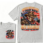 MESS WITH ME I FIGHT BACK MESS WITH MY FAMILY THEY'LL NEVER FIND YOUR BODY EST.Year Vintage Protection Graphic T-Shirt