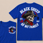 Custom Your Year Black Sheep Of My Family Cow Skull T-shirt
