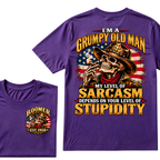 I'm A Grumpy Old Man. My Level Of Sarcasm Depends On Your Level Of Stupidity Boomer Est. Year Tee