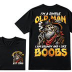 Custom Year I'm A Simple Old Man I Am Grumpy And I Like Boobs Generation EST.Year T-Shirt