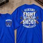 EST.Year Too Old To Fight Too Slow To Run But I Can Still Shoot Crossed Rifle Vintage T-Shirt