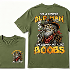 Custom Year I'm A Simple Old Man I Am Grumpy And I Like Boobs Generation EST.Year T-Shirt