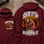 Chainsaw Horror EST.Year Hoodie Oh I Pissed You Off? Suck It Up Buttercup I’m An Asshole It’s What I Do Horror Hoodie