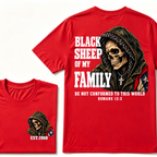 Black Sheep Of My Family Romans 12:2 Bible Verse Skull Hooded EST.Year T-Shirt, Christian Patriotic Tee
