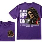 Black Sheep Of My Family Romans 12:2 Bible Verse Skull Hooded EST.Year T-Shirt, Christian Patriotic Tee