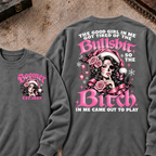 The Good Girl In Me Got Tired Of The Bullshit So The Bitch In Me Came Out To Play EST.Year Sugar Skull Christmas Graphic Sweatshirt