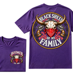 Black Sheep Of My Family EST.Year Vintage Longhorn Skull With Revolvers Western T-Shirt