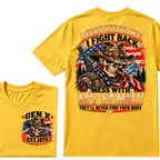 MESS WITH ME I FIGHT BACK MESS WITH MY FAMILY THEY'LL NEVER FIND YOUR BODY EST.Year Vintage Protection Graphic T-Shirt