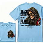 Black Sheep Of My Family Romans 12:2 Bible Verse Skull Hooded EST.Year T-Shirt, Christian Patriotic Tee