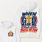 Custom Year Faith Cross Hoodie | Double Sided When God Made Me Graphic Hoodie