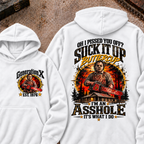 Chainsaw Horror EST.Year Hoodie Oh I Pissed You Off? Suck It Up Buttercup I’m An Asshole It’s What I Do Horror Hoodie