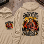 Chainsaw Horror EST.Year Hoodie Oh I Pissed You Off? Suck It Up Buttercup I’m An Asshole It’s What I Do Horror Hoodie