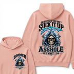 EST.Year Oh I Pissed You Off Suck It Up Buttercup I'm An Asshole It's What I Do Skull Graphic Hoodie, Funny Boomer Sarcastic Hooded Sweatshirt