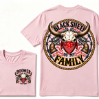 Black Sheep Of My Family EST.Year Vintage Longhorn Skull With Revolvers Western T-Shirt