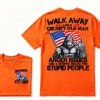 Walk Away I Am A Grumpy Old Man I Have Anger Issues And A Serious Dislike For Stupid People Vintage Cool Fashion Tee